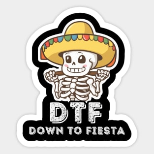 Happy Skeleton Down To Fiesta Sticker